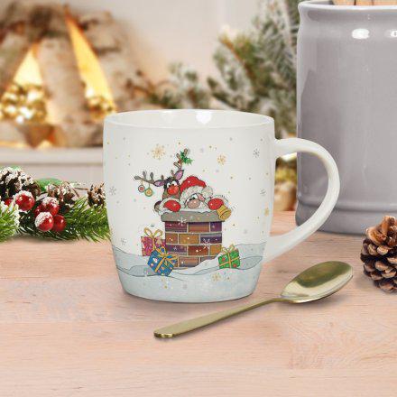 Bug Art Festive Mug - Santa-Homeware-Lesser & Pavey-Thursford Enterprises Ltd.