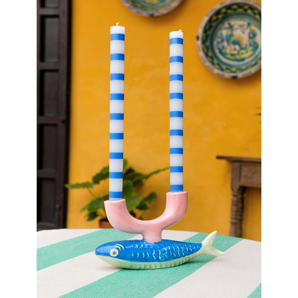 Candle Holder Ceramic Fish-Homeware-Talking Tables-Thursford Enterprises Ltd.
