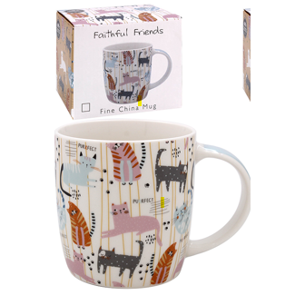 Mug - Cats-Homeware-Lesser & Pavey-White-Thursford Enterprises Ltd.