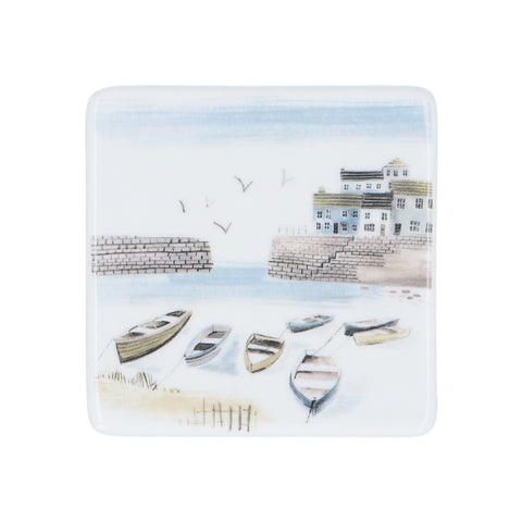 Harbour - Bone China Coaster-Homeware-Gisela Graham Ltd.-Thursford Enterprises Ltd.