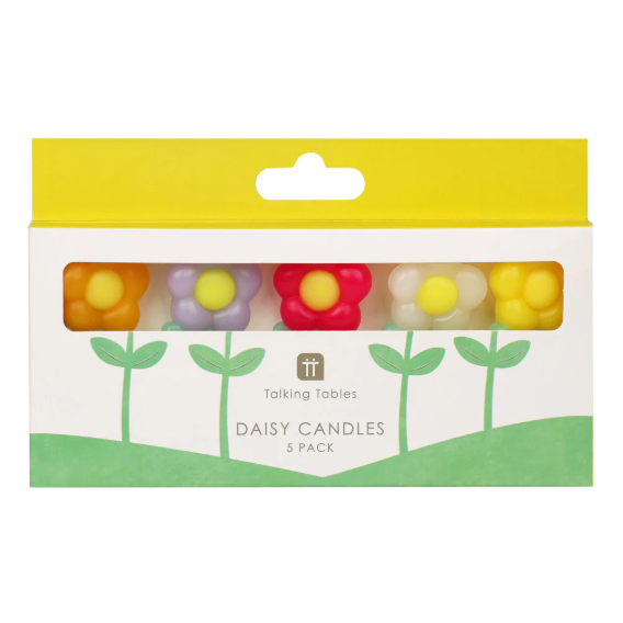 Candles Daisy Shaped 5PK-Gifts-Talking Tables-Thursford Enterprises Ltd.