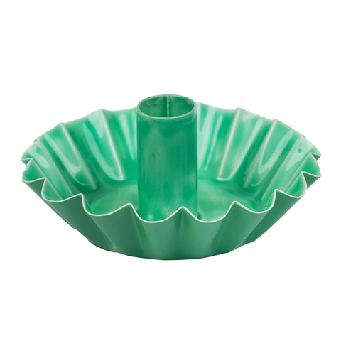 Green Enamel Candle Holder-Homeware-Talking Tables-Thursford Enterprises Ltd.