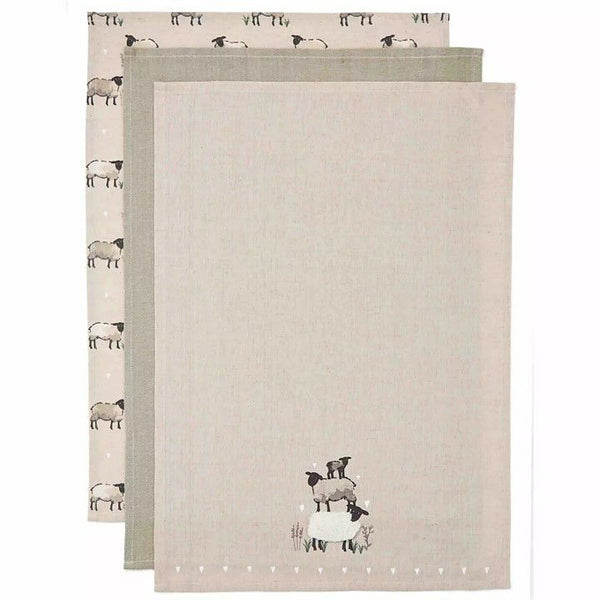 Highland Sheep Tea Towels 3pk-Homeware-City Look-Thursford Enterprises Ltd.