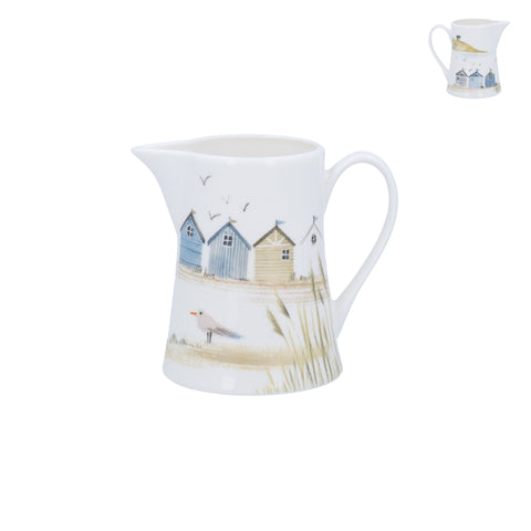 Beach Huts - Bone China Jug-Homeware-Gisela Graham Ltd.-Thursford Enterprises Ltd.