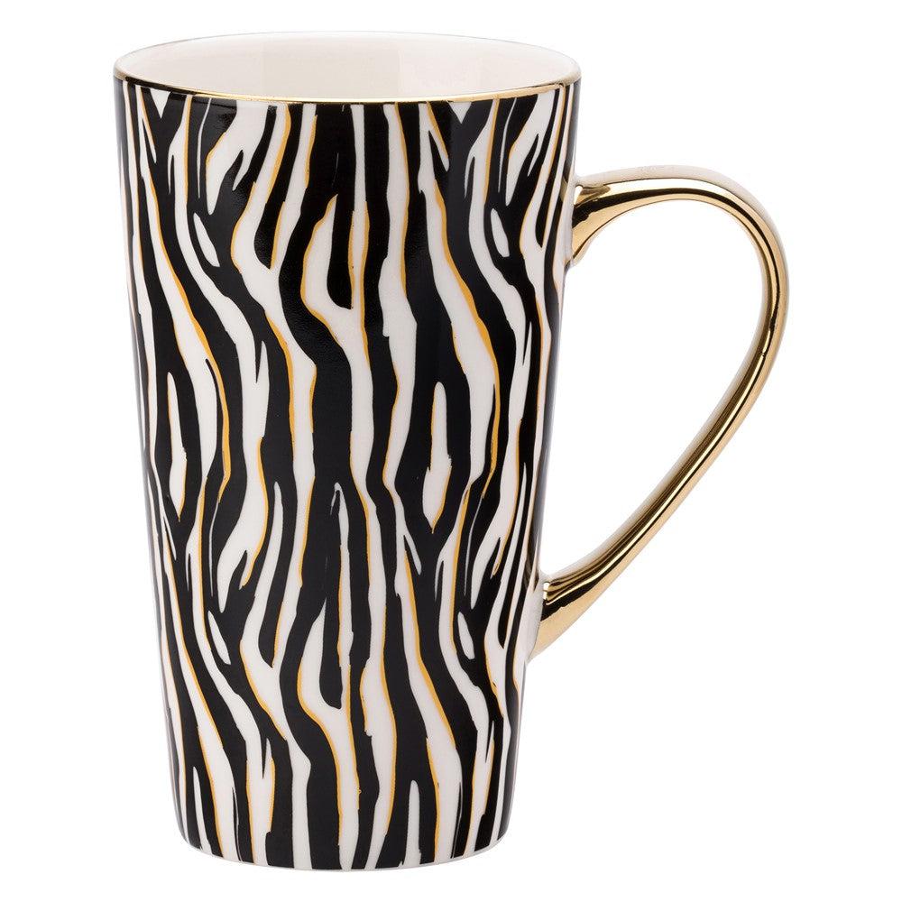 Latte Mug Zebra print-Homeware-David Mason Designs-Thursford Enterprises Ltd.