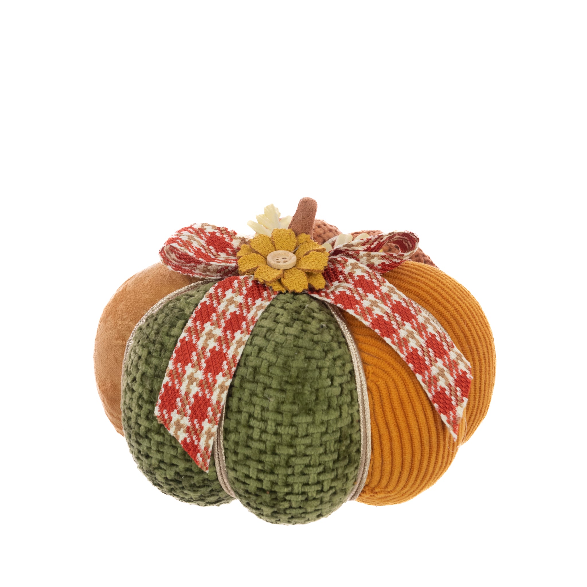 Small Mixed Fabric Pumpkin-Homeware-Floralsilk-Thursford Enterprises Ltd.