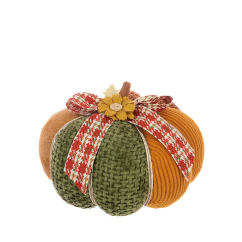 Small Mixed Fabric Pumpkin-Homeware-Floralsilk-Thursford Enterprises Ltd.