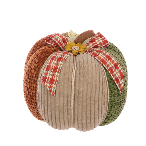 Large Mixed Fabric Pumpkin