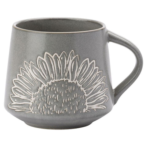 Mugs Artisan Flower Grey-Homeware-David Mason Designs-Thursford Enterprises Ltd.