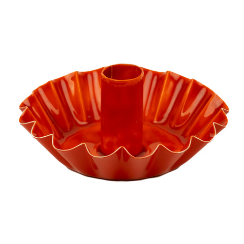 Orange Enamel Candle Holder-Homeware-Talking Tables-Thursford Enterprises Ltd.
