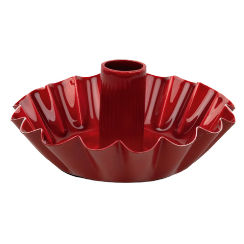 Red Enamel Candle Holder-Homeware-Talking Tables-Thursford Enterprises Ltd.