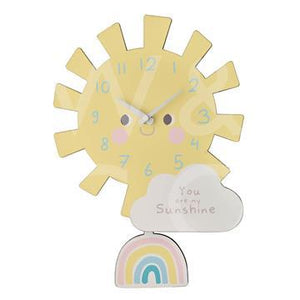 Wooden Sunshine wall clock-Baby Gifts-Widdop-Thursford Enterprises Ltd.