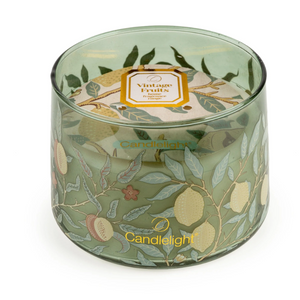 Tapered Glass Candle Pot - Vintage Fruits-Homeware-Candlelight-Thursford Enterprises Ltd.