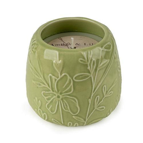 Ceramic Scented Candle Pot - Green-Homeware-Candlelight-Thursford Enterprises Ltd.