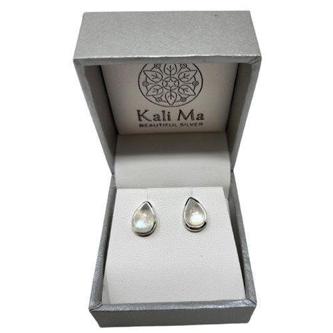 Earrings - Moonstone Teardrop Studs-Jewellery-Kali Ma Designs-Thursford Enterprises Ltd.