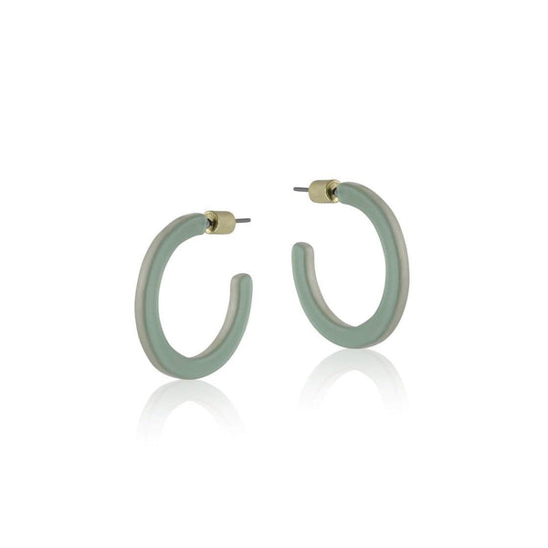 Earrings Rebecca Resin Hoops-Jewellery-Big Metal London-Green-Thursford Enterprises Ltd.