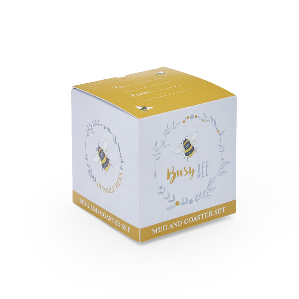 Bumble Bee Mug and Coaster gift set-Homeware-City Look-Thursford Enterprises Ltd.