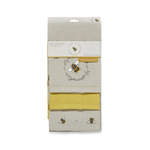 Bumble Bee Tea Towels 3pk-Homeware-City Look-Thursford Enterprises Ltd.