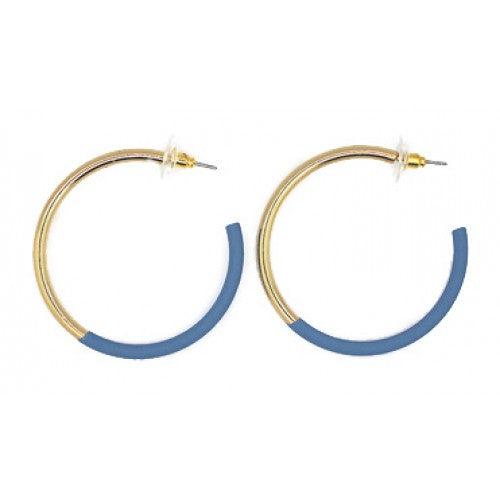 Earrings C Shape Large-Jewellery-Isles & Stars-Blue-Thursford Enterprises Ltd.