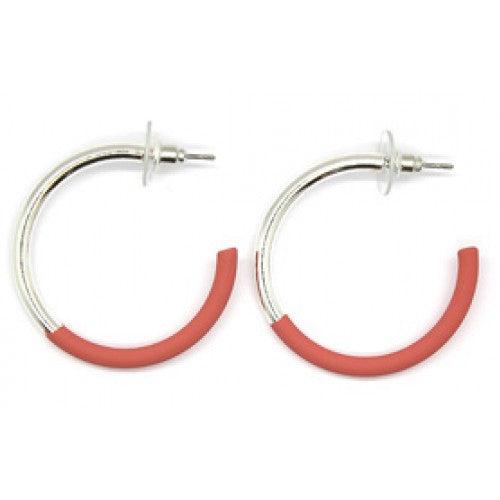 Earrings C Shape Small-Jewellery-Isles & Stars-Coral-Thursford Enterprises Ltd.