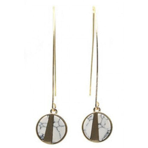 Earrings Small Round White Stone-Jewellery-Isles & Stars-Thursford Enterprises Ltd.