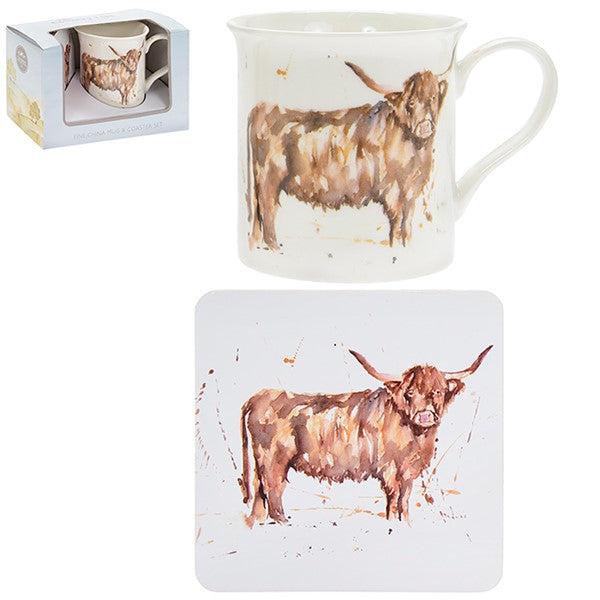 Mug & Coaster Highland Cow-Homeware-Joe Davies-Thursford Enterprises Ltd.