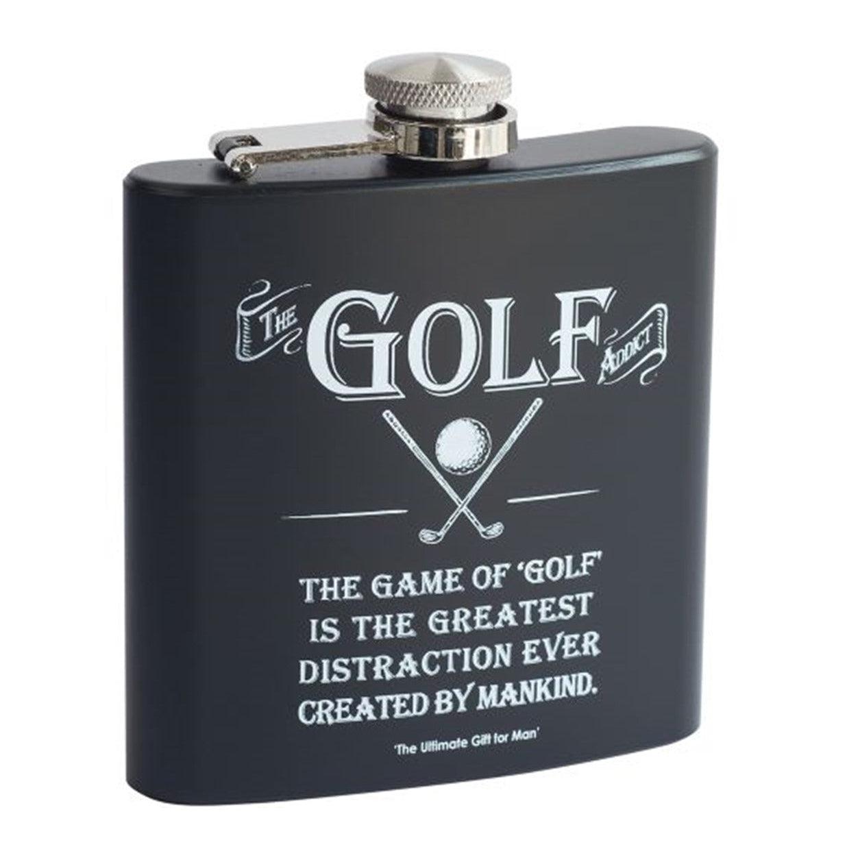 Hip Flask 'The Golf Addict'-For Him-Sarome Uk-Thursford Enterprises Ltd.