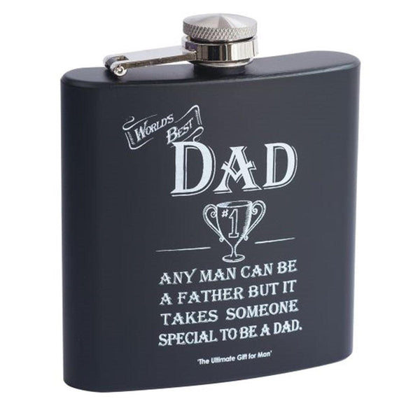 Hip Flask 'Worlds best Dad'-For Him-Sarome Uk-Thursford Enterprises Ltd.