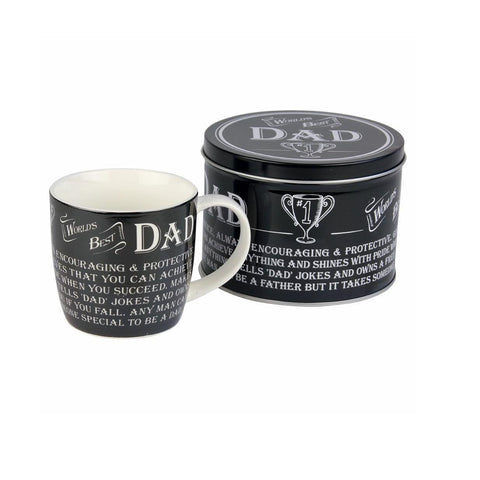 Mug in a Tin - 'Worlds Best Dad'-For Him-Sarome Uk-Thursford Enterprises Ltd.